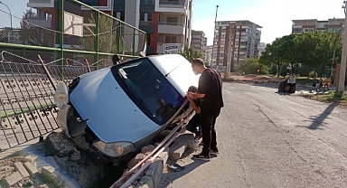 Urfa'da Virajı Alamayan Otomobil Çukura Girdi