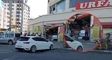 Urfa’da İlginç Kaza! Kontrolden Çıkan Araç Markete Daldı