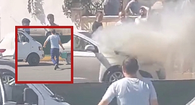 Urfa'da Seyir Halindeki Araç Yandı