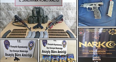 Viranşehir'de Ele Geçirilen Silah ve Mühimmat Dudak Uçuklattı