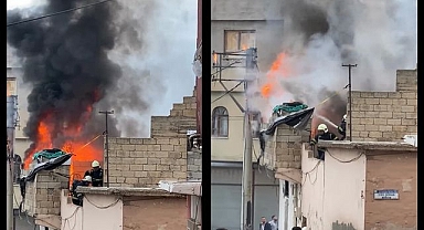 Şanlıurfa Eyyübiye'de Elektrik Direğinden Çıkan Yangın Korkuttu